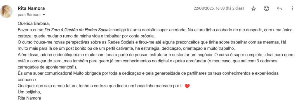 Rita Namora _ Testemunho